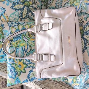 Michael Kors White Leather Tote Bag